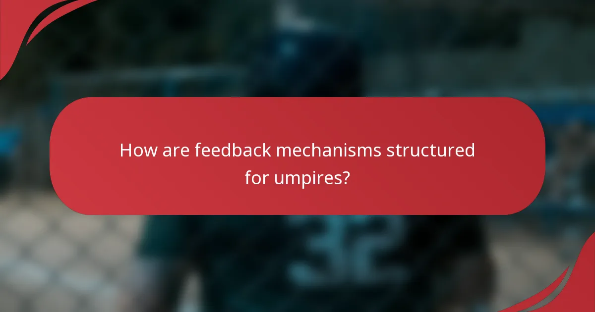 How are feedback mechanisms structured for umpires?