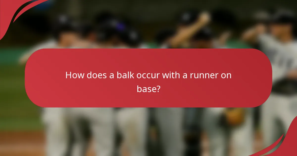 How does a balk occur with a runner on base?