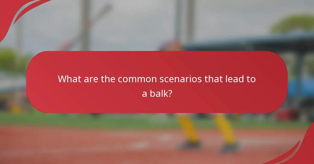 What are the common scenarios that lead to a balk?