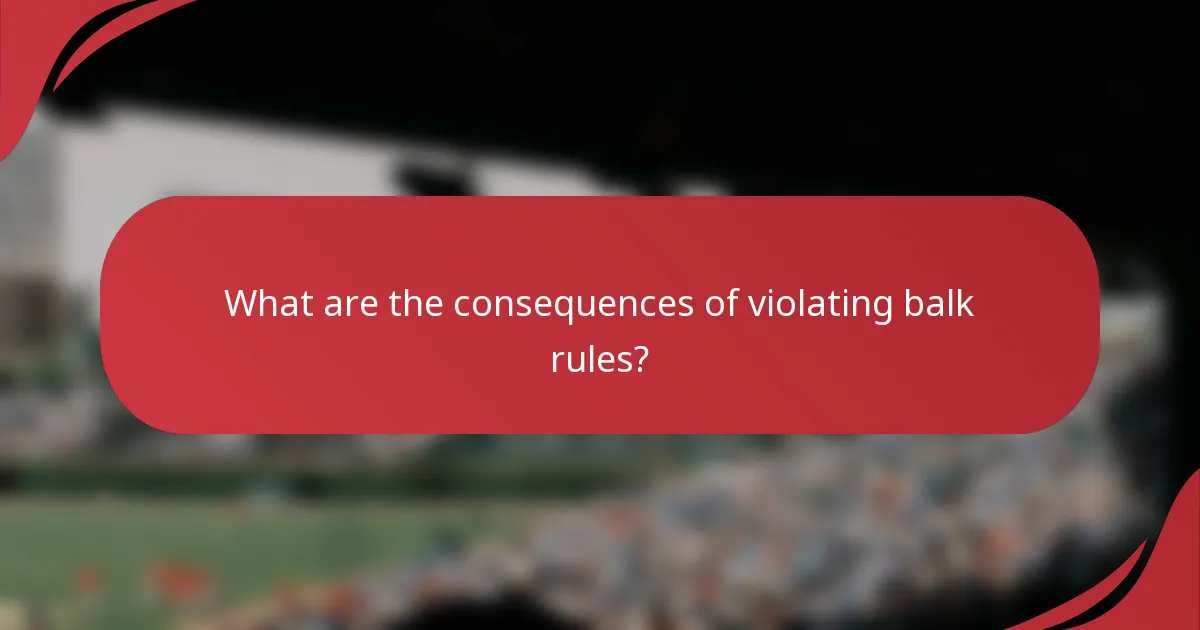 What are the consequences of violating balk rules?